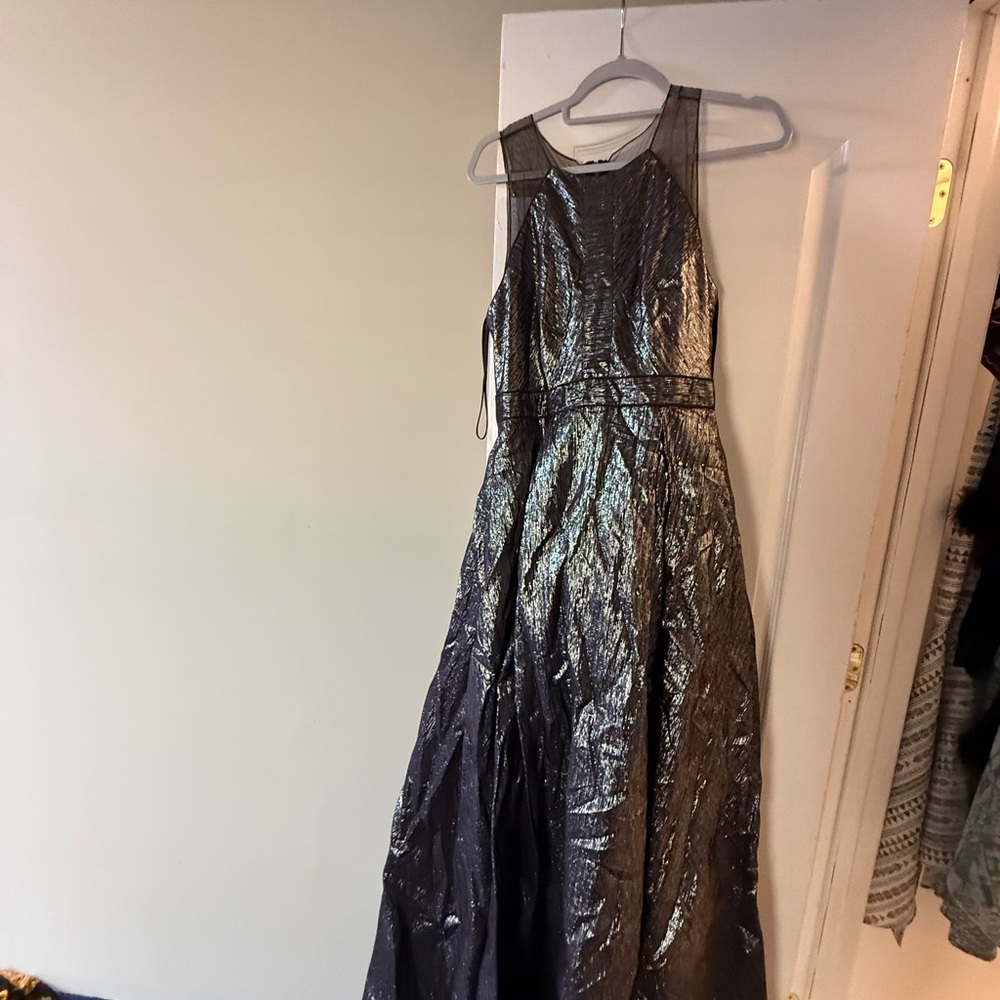 Metallic Black Evening Gown